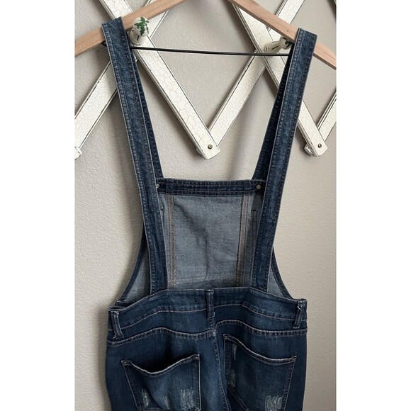 Free People size 27 Distressed Stretch Denim Overalls - Picture 9 of 13